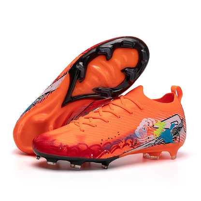 New Men Football Boots Soccer Cleats FG Non-Slip Training Shoes Soccer Shoes Long Spikes Match Ultralight Outdoor Drop Shipping