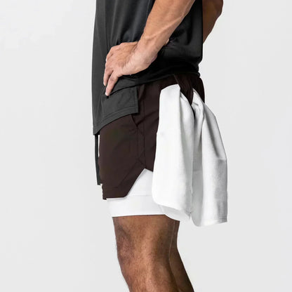 Pantaloncini da palestra da uomo Anime Demon Slayer ad asciugatura rapida, pantaloncini doppio strato 2 in 1, sportswear Y2K estate 2026, streetwear traspirante