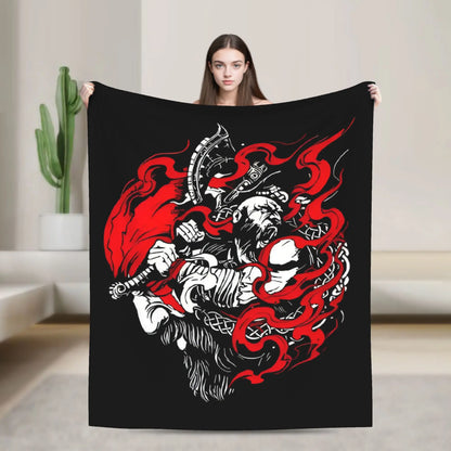 God of War Game Gamers Kratos Warm Blanket  Decorative Plush Throw Blanket Funny Couch Bed Flannel Bedspread Sofa Bed Cover