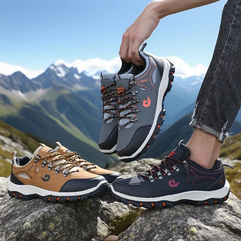 Men’s Outdoor Hiking Shoes, Lightweight, Comfortable, Breathable, Waterproof Camping Running Shoes, Male Tennis Walking Sneakers