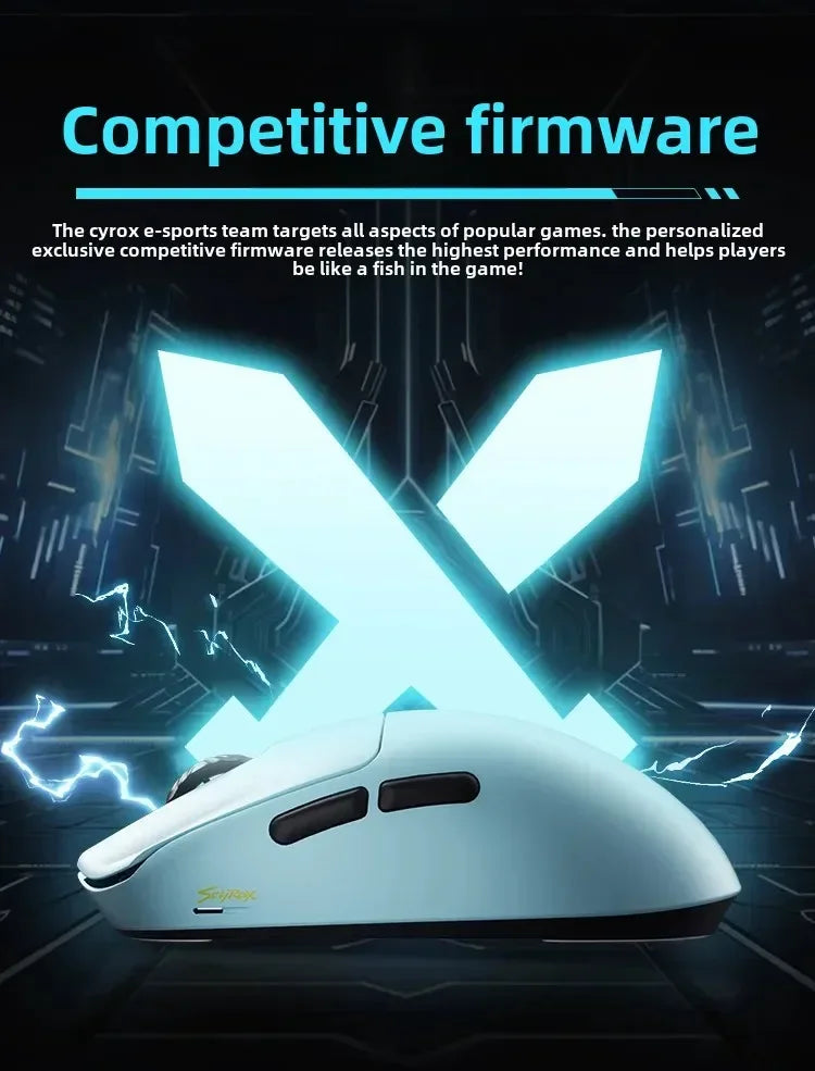 Mouse gaming wireless non poroso SCYROX V6 esports 40g 750IPS con ricevitore 8k, risposta rapida 3950, alta qualità 8KHz