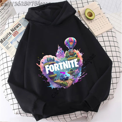 Abrigos con capucha para niños Fortnites, sudaderas anime Fortress Night, sudaderas con capucha de juego para primavera y otoño, ropa deportiva infantil, regalo