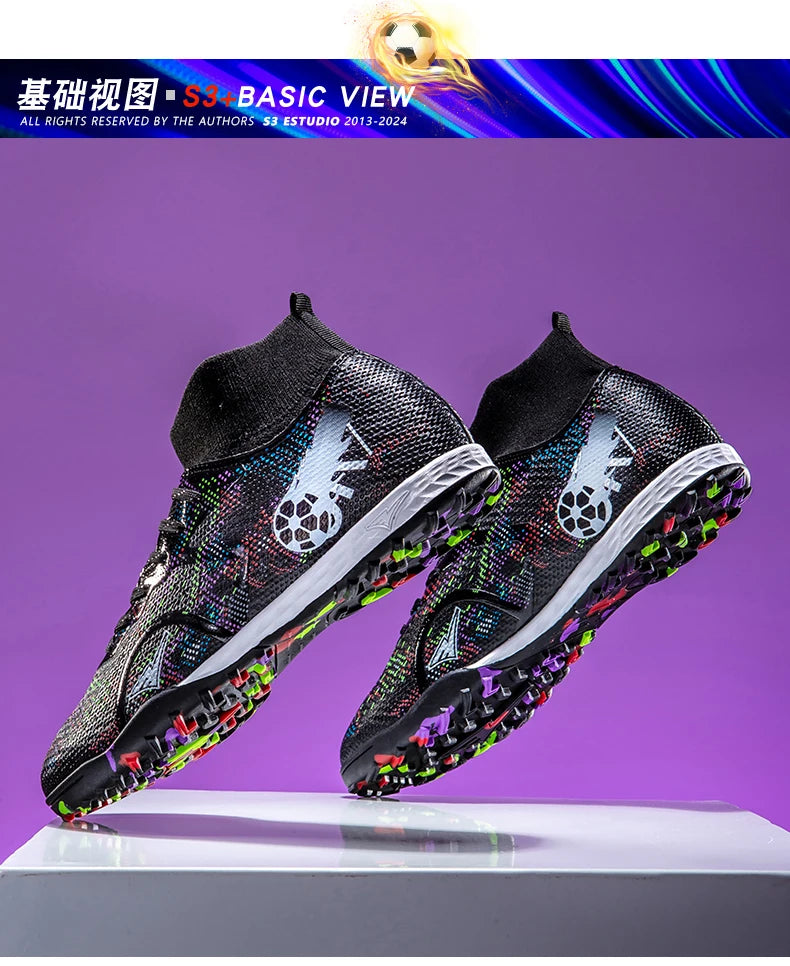 New Men's Football Boots Training Soccer Shoes Breathable Grass Cleats Match Long Spikes Indoor Sneakers Ultralight Drop Shipping