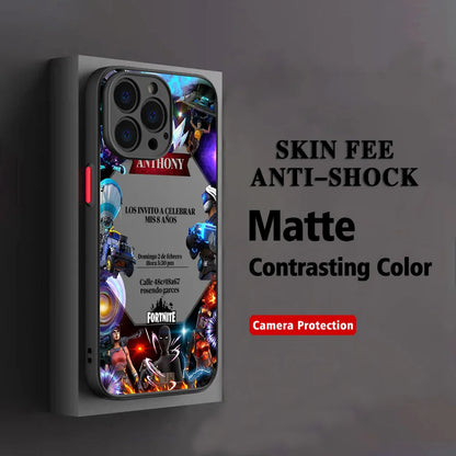 Hot Game F-Fortnites Handyhülle für Xiaomi Redmi Note 14 13 12 12S 11 11S 10 10S 9T 9S 8 7 Pro Plus 4G 5G, matte transparente Rückabdeckung