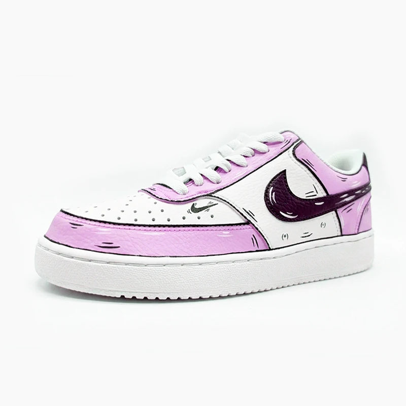 Custom Sneakers Custom Sneakers NIKE COURT VISION Messy Line Design Couple Matching Shoes Unisex Low-Top Skate Retro Shoes
