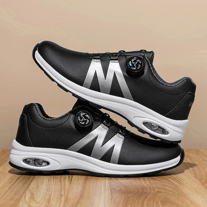 Zapatillas de golf para hombre con cámara de aire, deportivas para correr y conducir, transpirables, ligeras, cómodas, atléticas, antideslizantes y giratorias