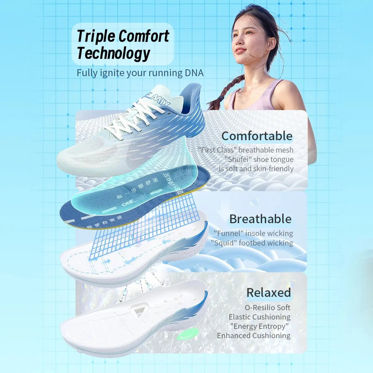 Onemix 2026 Wind Wings Breathable Speed Running Shoes for Men, Marathon Sports Casual Shoes for Women, Lightweight Men’s Outdoor Jump Rope Shoes