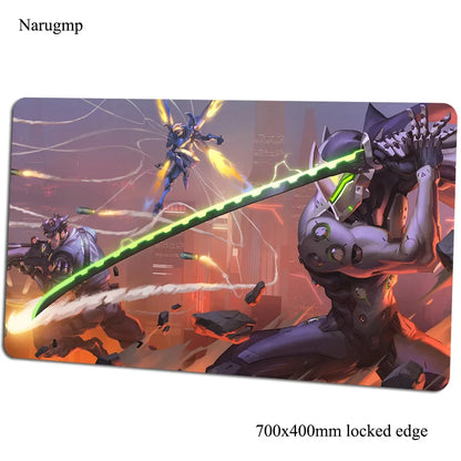 Tappetino mouse Overwatch 700x400x3mm, tappetino gaming anime con personalità per ufficio e notebook, tappetino da scrivania, regalo per ragazzo, pad mouse per giochi PC gamer