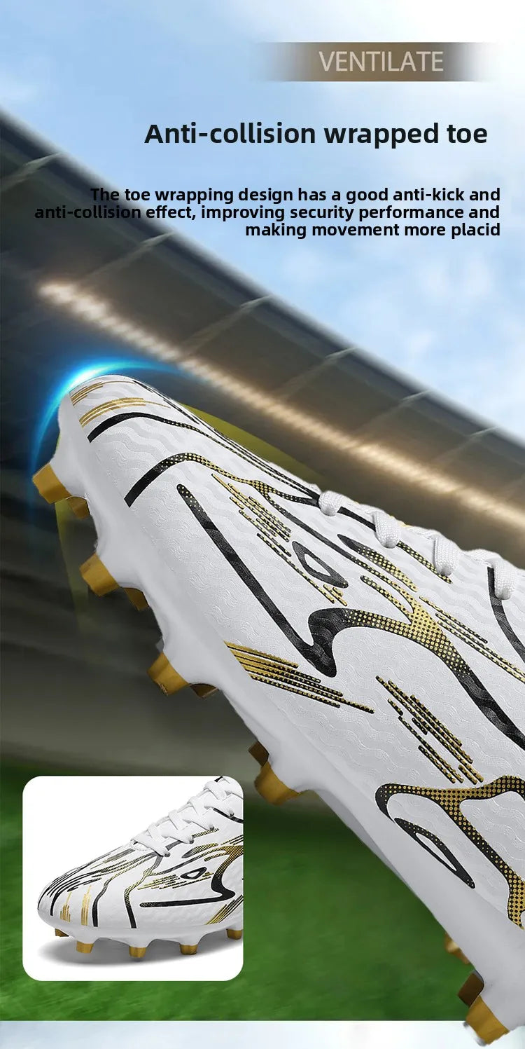 New Men Football Boots TF Sport Training Soccer Shoes Kids Ultralight Breathable Professional Sneakers Unisex Grass Cleats Match