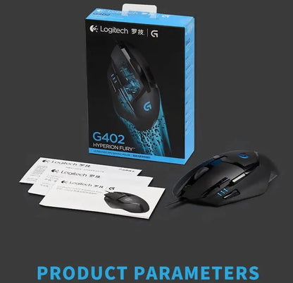 Logitech G402 kabelgebundene Gaming-Maus, 32-Bit-ARM-Prozessor, 8 Tasten, 500 IPS, rutschfest, für ganztägige Gaming- und Arbeitssessions