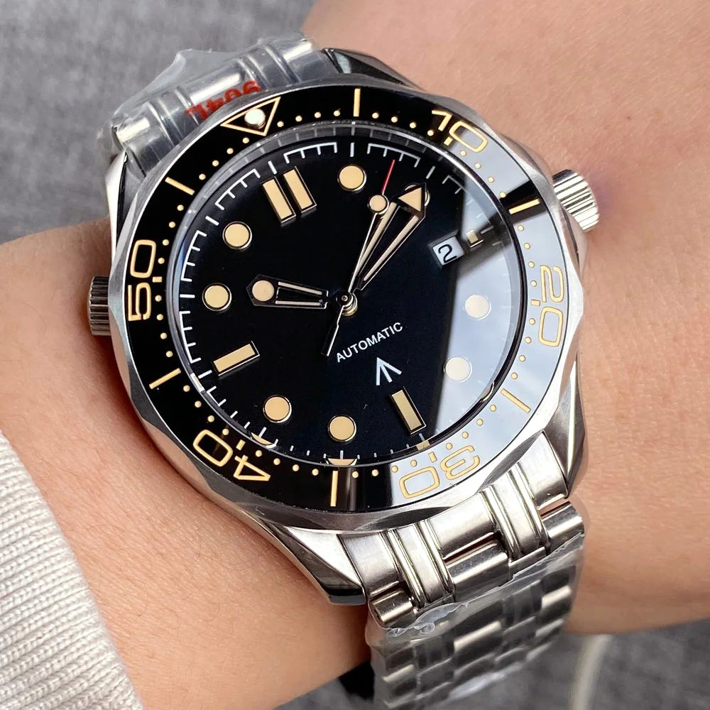 BLIGER Luxury 41mm Mechanical Men's Watch Sapphire Glass NH35AMIYOTA PT5000 Movement Steel Bracelet Ceramic Bezel Date Function