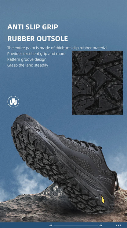 HUMTTO Trekking Shoes for Men Mountain Climbing Sneakers Outdoor Sports Shoes Breathable Walking Casual Sneakers Men’s Hiking Boots