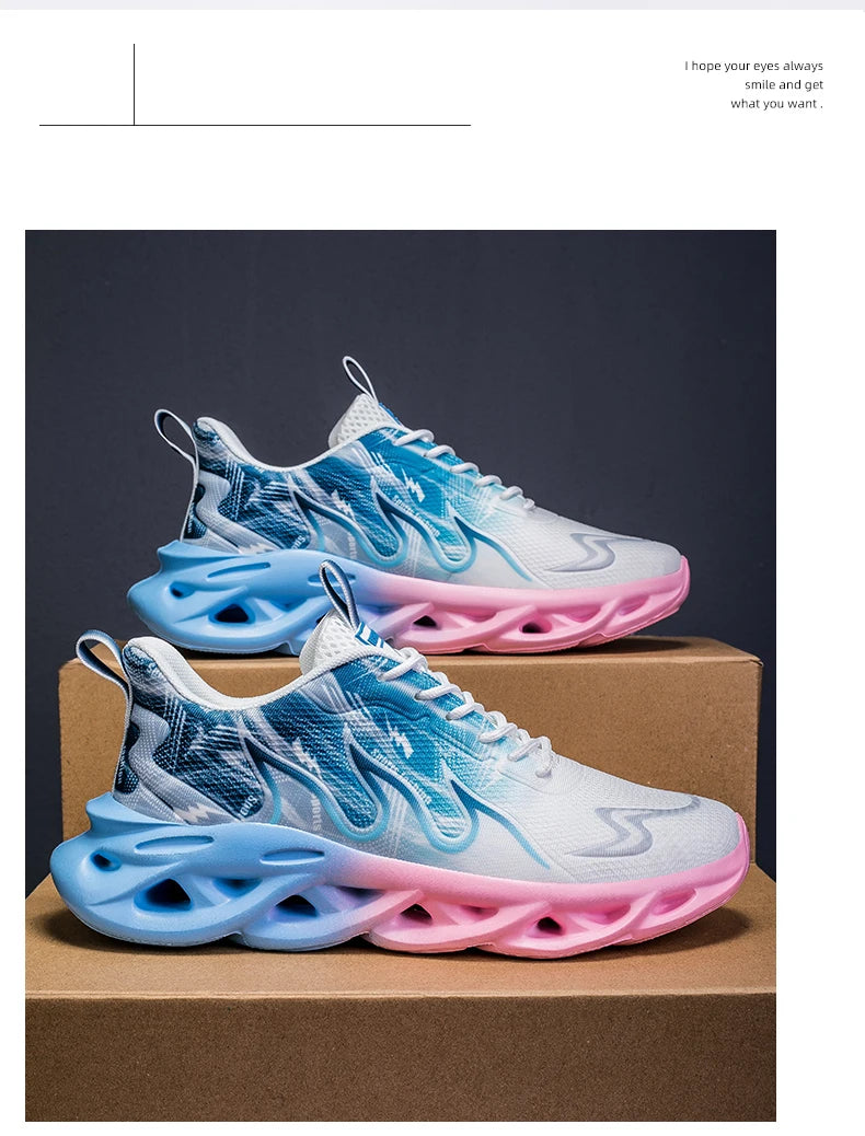 Men's Running Shoes Breathable Mesh Sports Shoes Cushioned Casual Sneakers Lightweight Comfortable Tennis Shoes Athletic Footwear