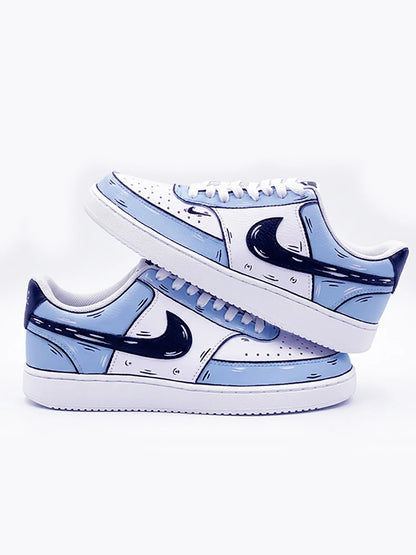 Custom Sneakers Custom Sneakers NIKE COURT VISION Messy Line Design Couple Matching Shoes Unisex Low-Top Skate Retro Shoes