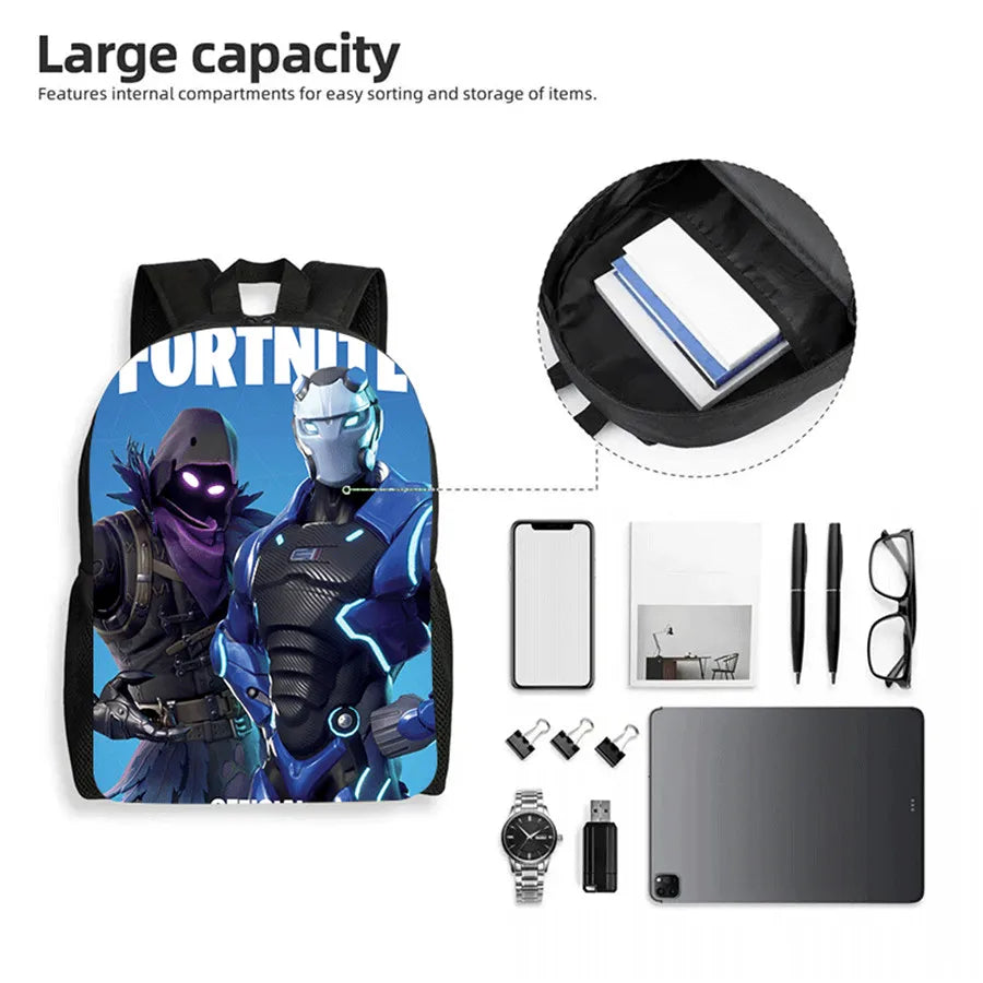 Fortnite 3-piece cartoon set, unisex, includes: Backpack, Crossbody bag, And pencil case Lightweight and large capacity