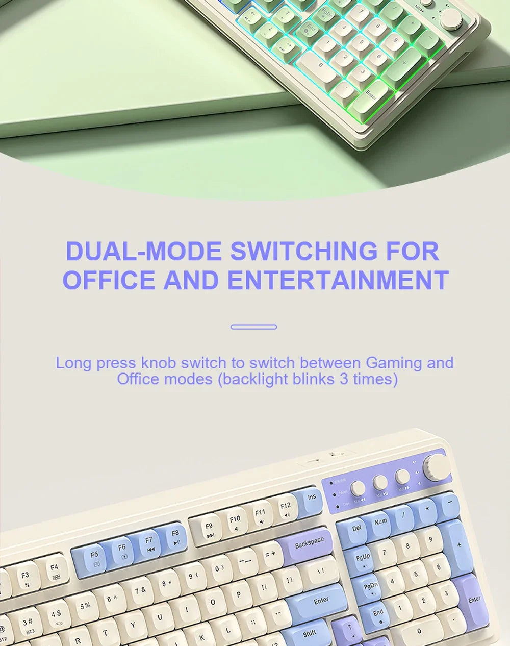 AULA S99 Spider Keyboard Membrane Keyboard Wireless Bluetooth Wired Three Mode RGB Gamer Keyboards Office Typing Mute 99 Keys