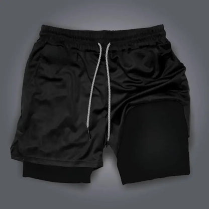 Pantaloncini da palestra da uomo Anime Demon Slayer ad asciugatura rapida, pantaloncini doppio strato 2 in 1, sportswear Y2K estate 2026, streetwear traspirante