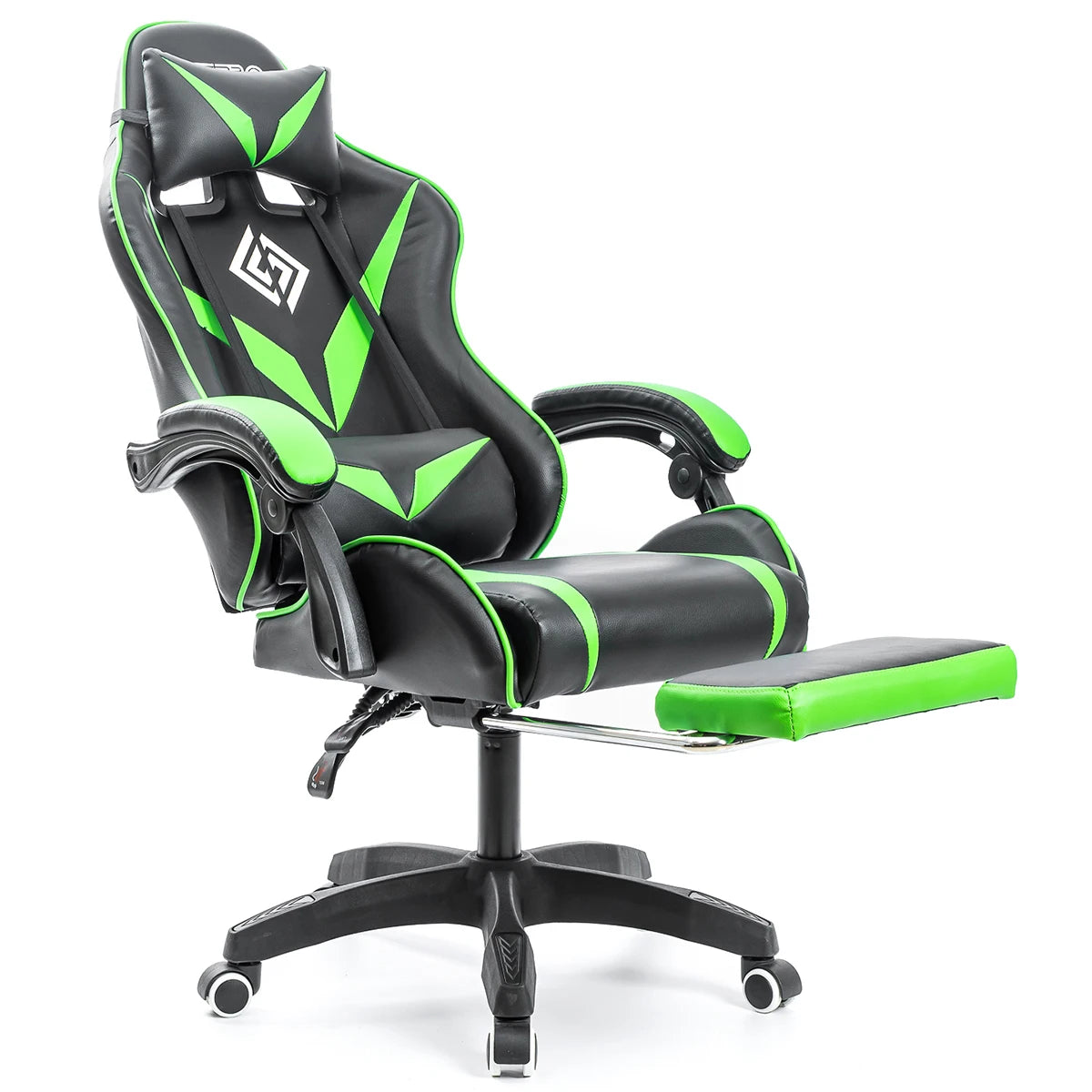 400Lbs Load Gaming Chair with Massage Ergonomic Computer Chair Footrest and Lumbar Support Reclining PC Chair Adjust Armrest