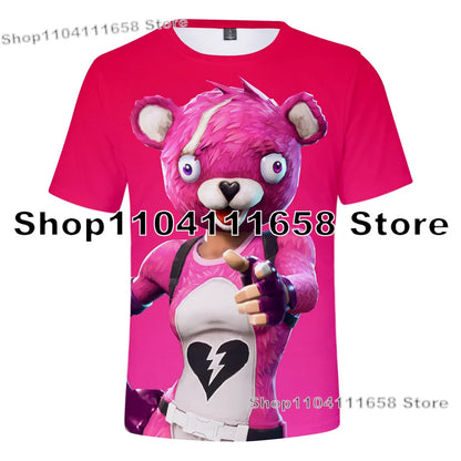 Banana Peely T-Shirt Damen-Tee Kinder F-Fortnite T-Shirt für Herren mit 3D-Druck, Battle-Royale-Game-Sommertop, Geburtstagsgeschenke