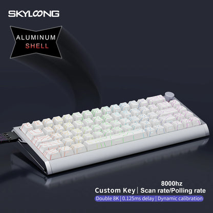 Tastiera magnetica SKYLOONG GK61/GK68 HE con case in alluminio, 8000hz, RT0.01mm, Rapid Trigger, keycap PBT, retroilluminazione RGB, tastiera gaming cablata