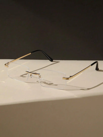 1/2PCS Unisex Metal Square Frame Fashio Rimless Sunglasses For Outdoor Beach Party