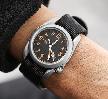 BODERRY Men's Automatic Watch 40MM Titanium Pilot Sport Mechanical Wristwatch 100m Waterproof Sapphire C3 Luminous NH35