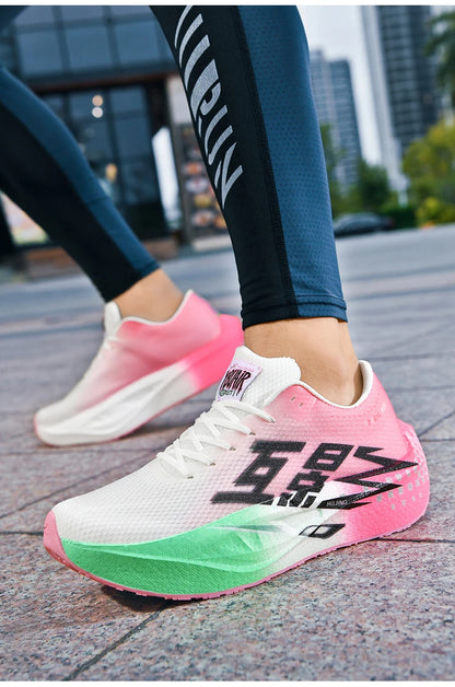 Running Shoe Men Sports Carbon Board Speciality Breathable Lightweight Women's Comfortable Athletic Nonskid Sneakers﻿ Marathon