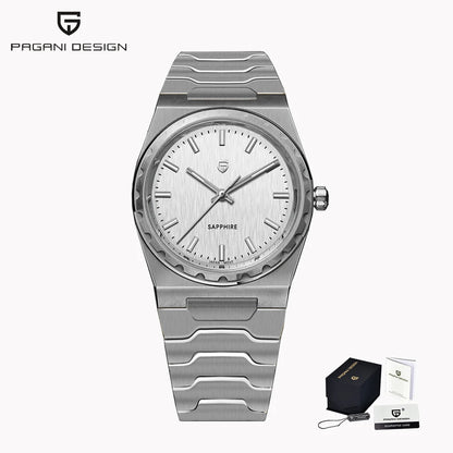 PAGANI DESIGN Men's Quartz Watches Ultra-Thin 7mm Series 37mm Sapphire Stainless Steel Waterproof Watches for Men TMI VJ21