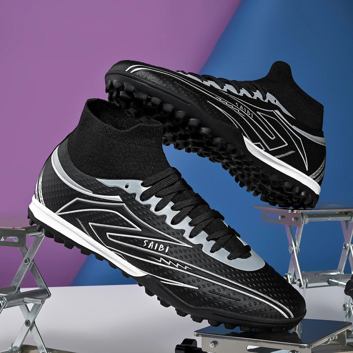 Outdoor TF Turf Soccer Boots Comfort PU Fabric Upper Rubber High Grip Sole Reliable Quality Kids Teenager Sports Shoes