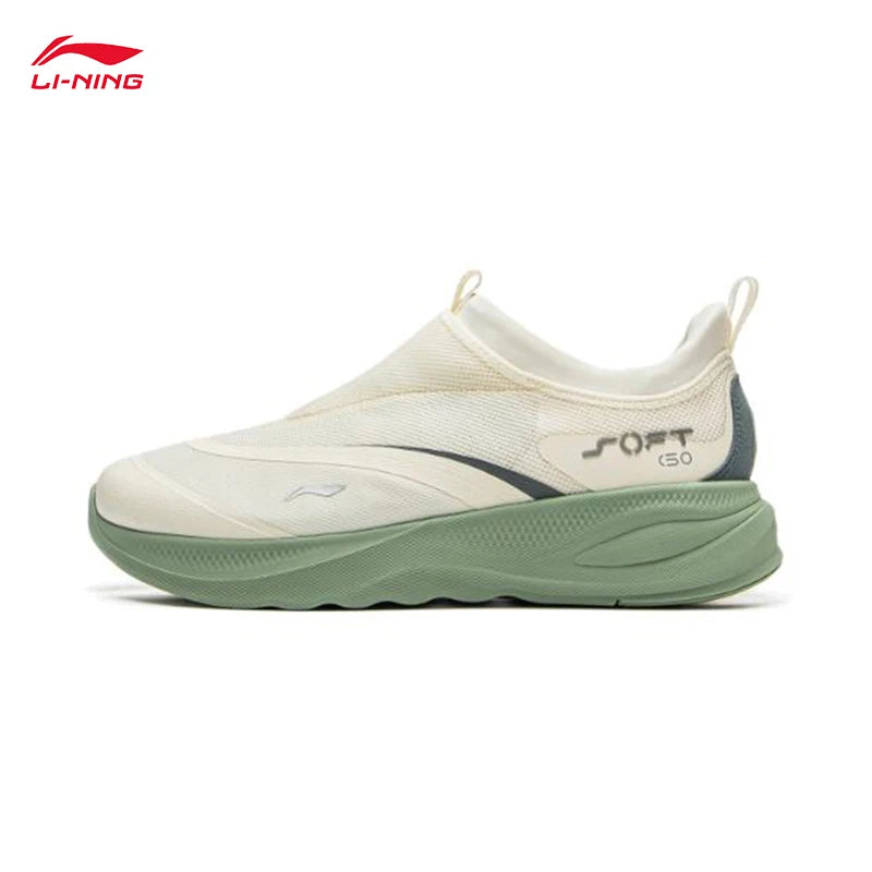 LI-NING SOFT GO 2 Scarpe da camminata da uomo slip-on, morbide, con tacco spesso, comode, resistenti, sportive casual AGLV005