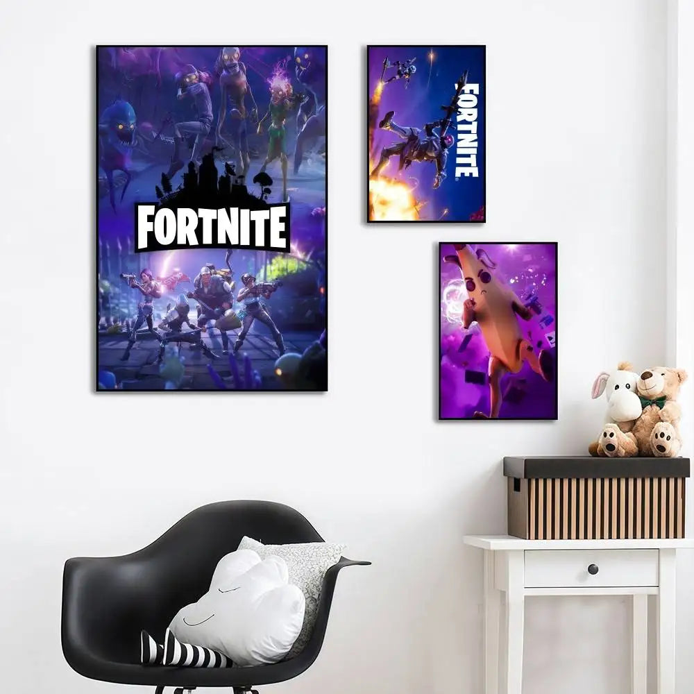 Стилен F-FORTNITE стикер постер с висока резолюция за освежаване на стените у дома и в стаята, наличен в разнообразни стилове.