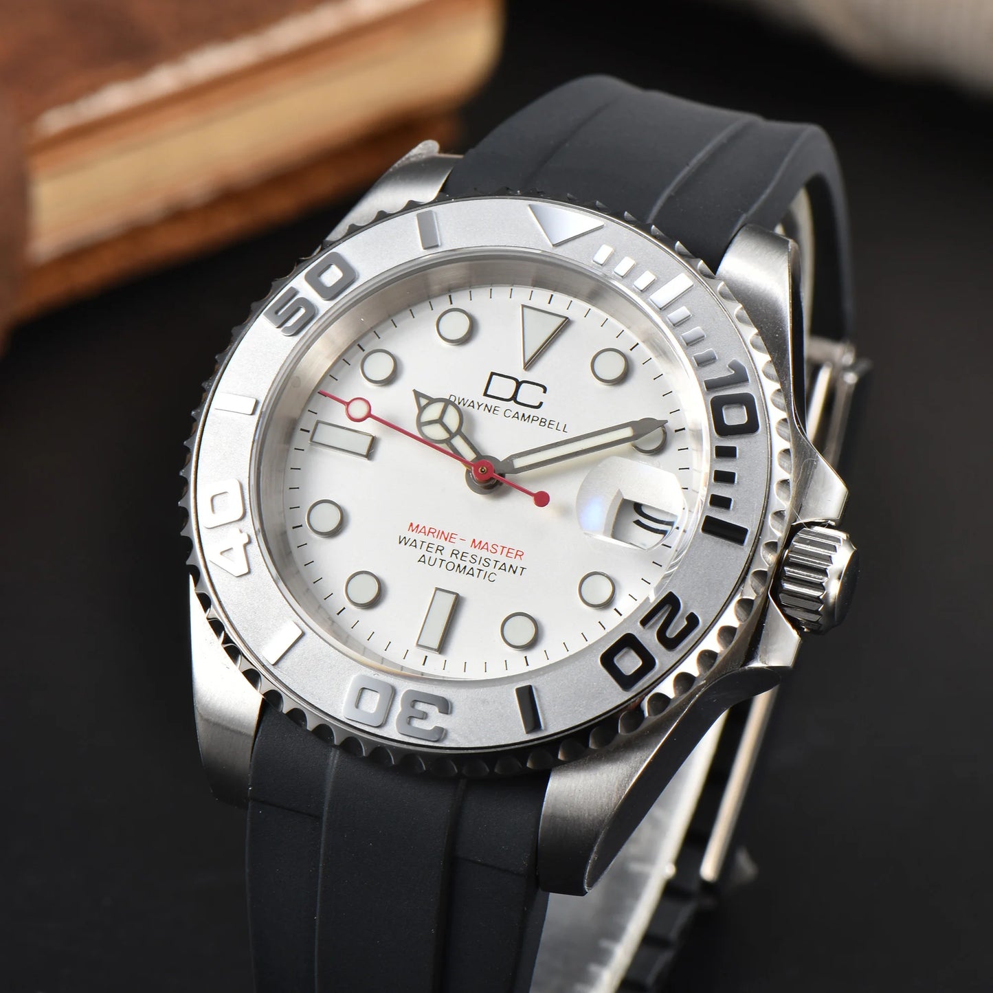 DWAYNE CAMPBELL NH35 Men's Mechanical Watch Waterproof Rubber Band Luminous Sapphire Glass Sport Watch