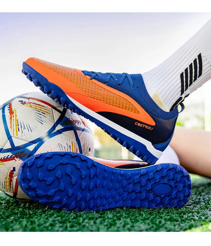 Nuove scarpe da calcio da uomo per esterno, traspiranti, antiscivolo, con tacchetti lunghi, per allenamento e partita, comode anche per ragazzi