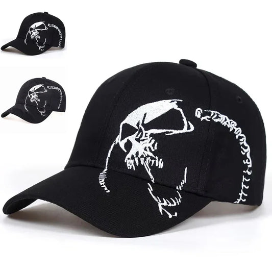 Unisex Skeleton Embroidery Baseball Caps Outdoor Adjustable Spring and Autumn Casual Sunscreen Hat