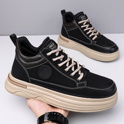 High Quality Men's Casual Leather Thick Bottom Oxford Shoes Fashion Outdoor Flat Top Quality Oxford Shoes Handmade Walking Shoes