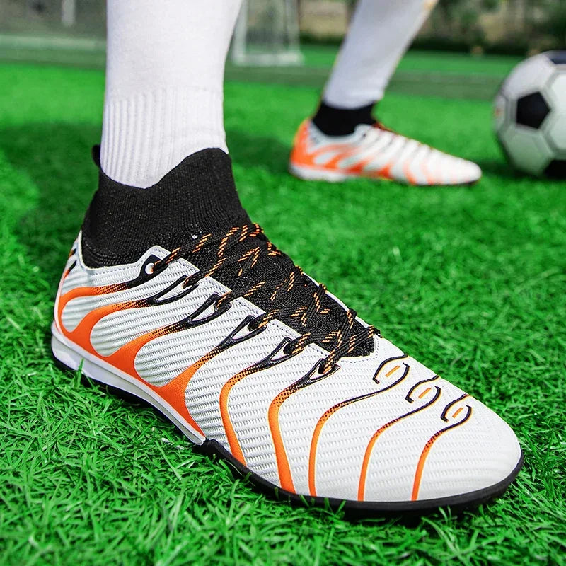 Men Match Football Boots Sport Training Long Spikes FG/TF Boys Cleats Outdoor Soccer Shoes Non Slip Indoor Futsal Comfortable