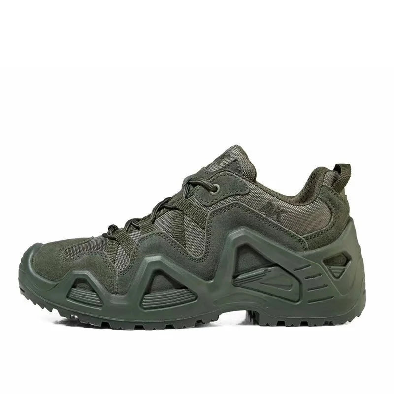 Lynjacye Mid-Cut Green Combat Boots Men Women Size 39-46 Outdoor CS Training Hiking Shoes Desert Ankle Climbing Bota Masculina
