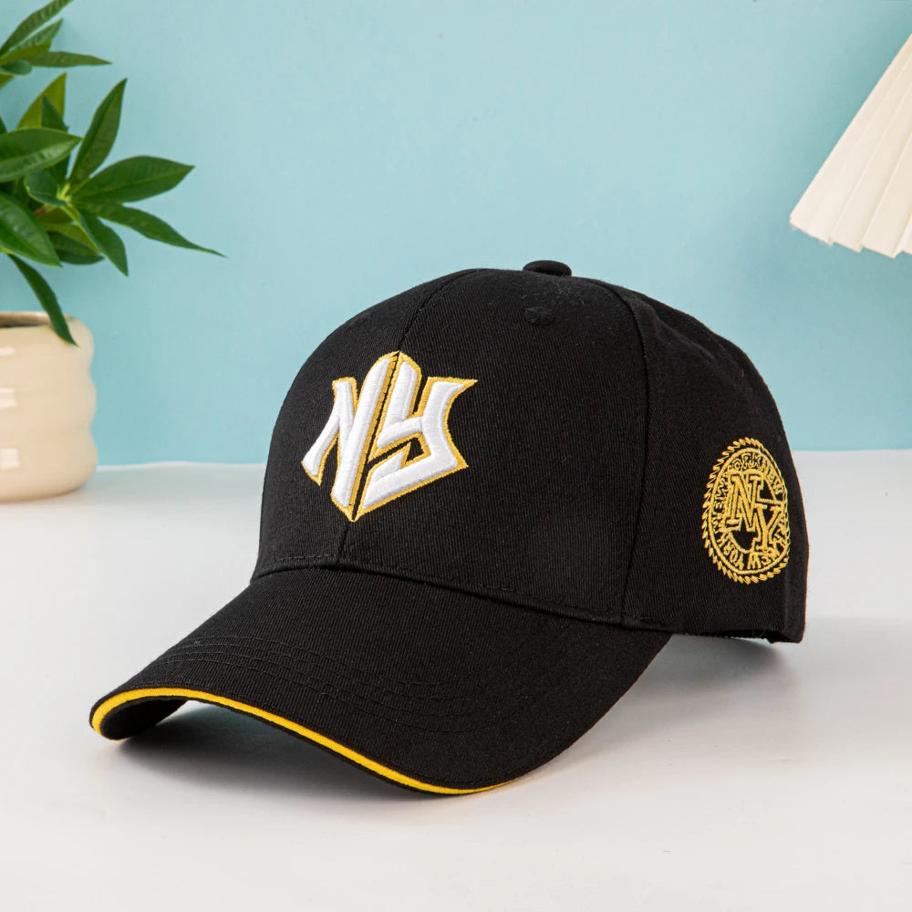 1pc unisex baseball cap with embroidered New York logo and stars - Lightweight cap, stretchable for adjustable buckle outdoor fi
