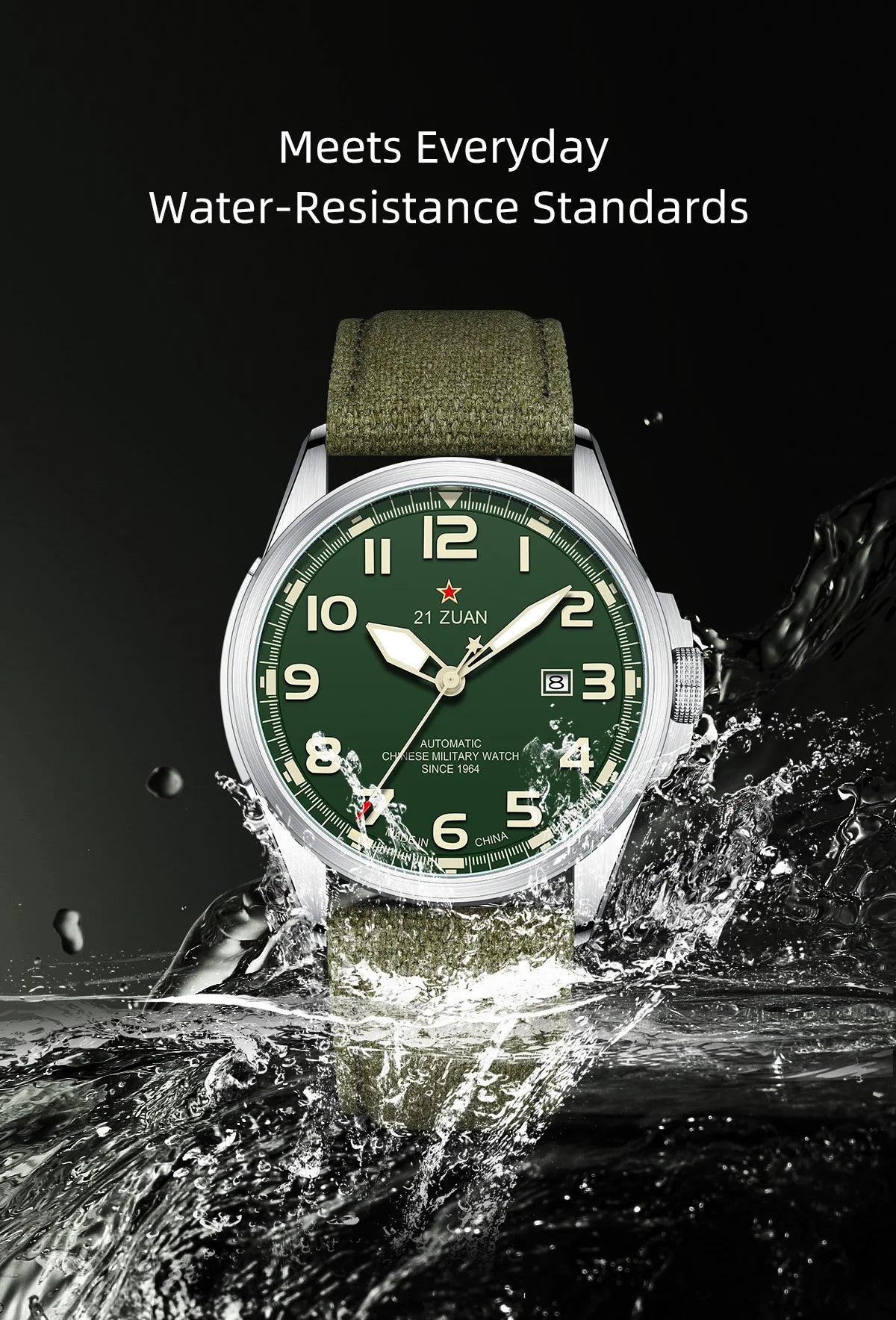 Seagull D581 Men's Automatic Mechanical Watch Military Retro Fashion Clock  Luminous Waterproof Sport Wristwatch Mens Gift
