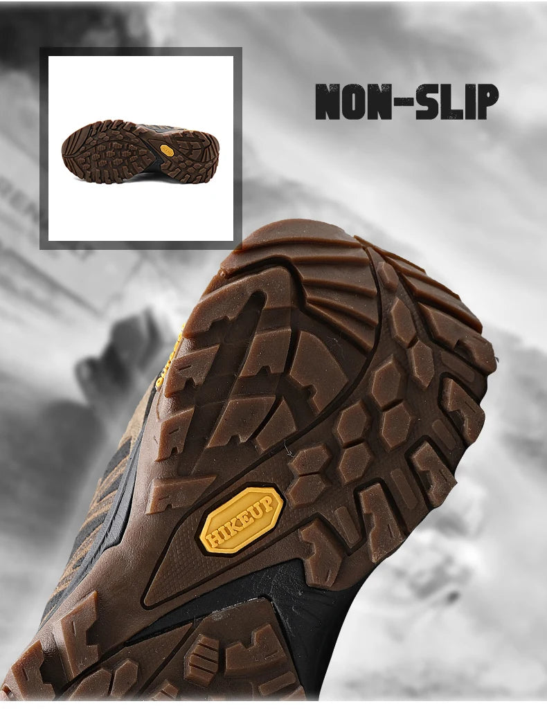 HIKEUP New Arrival Men's Hiking Shoes Breathable Lace Up Trekking Male Cushioning Outdoor Climbing Tourism Sneakers for Men