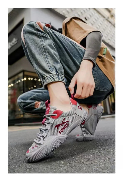 Scarpe da running da uomo traspiranti con tomaia leggera in mesh, suola morbida e confortevole, sneakers sportive casual, calzature estive di tendenza