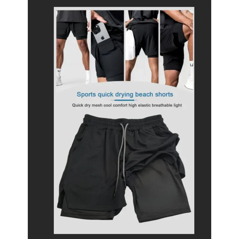 Neueste Dragon Ball GOKU Vegeta Anime-Shorts, zweilagige bequeme amerikanische Sport-Fünf-Punkt-Hose für Herren