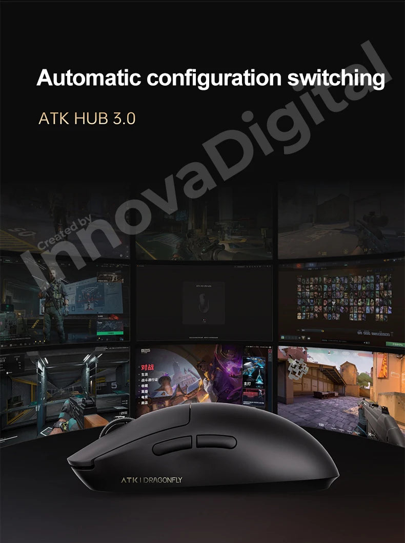 ATK Dragonfly A9 Ultimate kabellose Gaming-Maus A9 Air PAW3950 ultraleichte ergonomische E-Sports-Gamer-FPS-Maus CSGO A9 Ultra