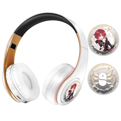 Cuffie anime over-ear Miku Nakano Sanjiu Bluetooth 5.0 – Headset gaming stereo wireless con bassi profondi, microfono e supporto per scheda TF