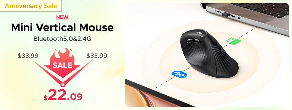 UGREEN Mouse Wireless Ergonomic Mouse 4000 DPI Silent 6 Buttons For MacBook Tablet Laptop Mute Mice Quiet 2.4G Mouse