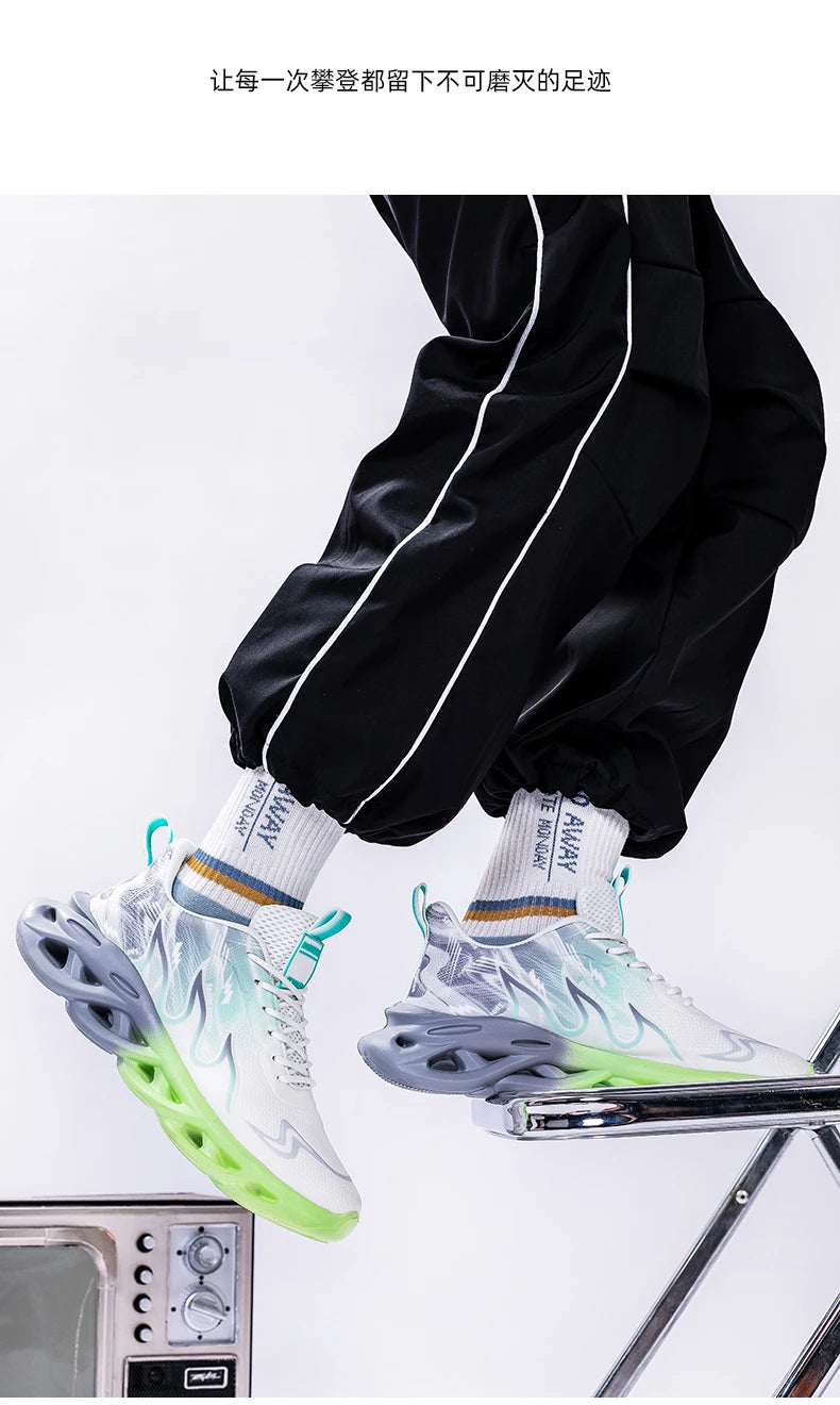 Men's Running Shoes Breathable Mesh Sports Shoes Cushioned Casual Sneakers Lightweight Comfortable Tennis Shoes Athletic Footwear