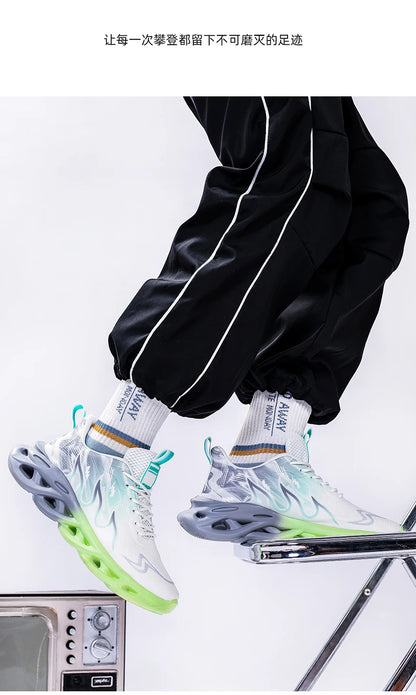 Men's Running Shoes Breathable Mesh Sports Shoes Cushioned Casual Sneakers Lightweight Comfortable Tennis Shoes Athletic Footwear