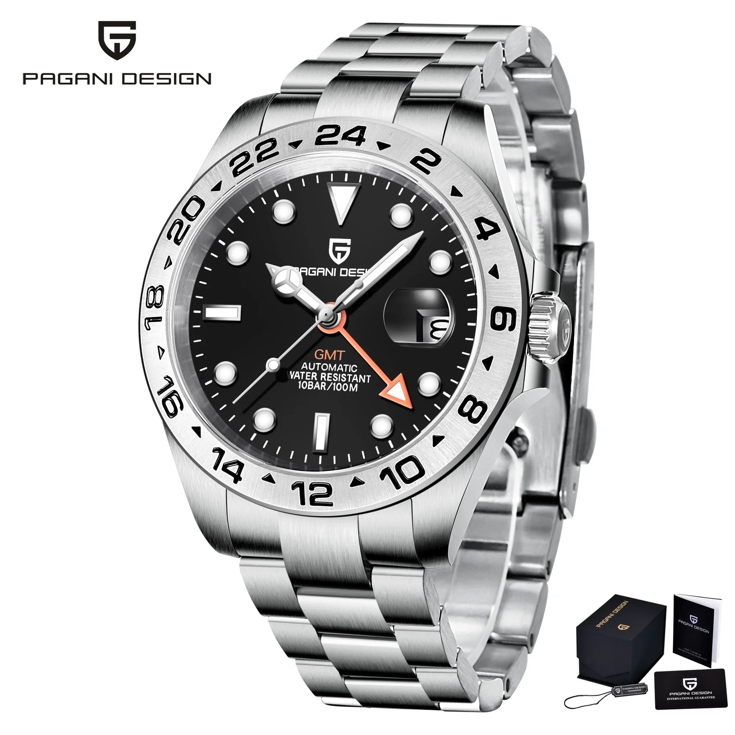Pagani Design 2026 Nuevo reloj de buceo para hombre 42mm zafiro mecánico automático GMT 100m resistente al agua PD1682