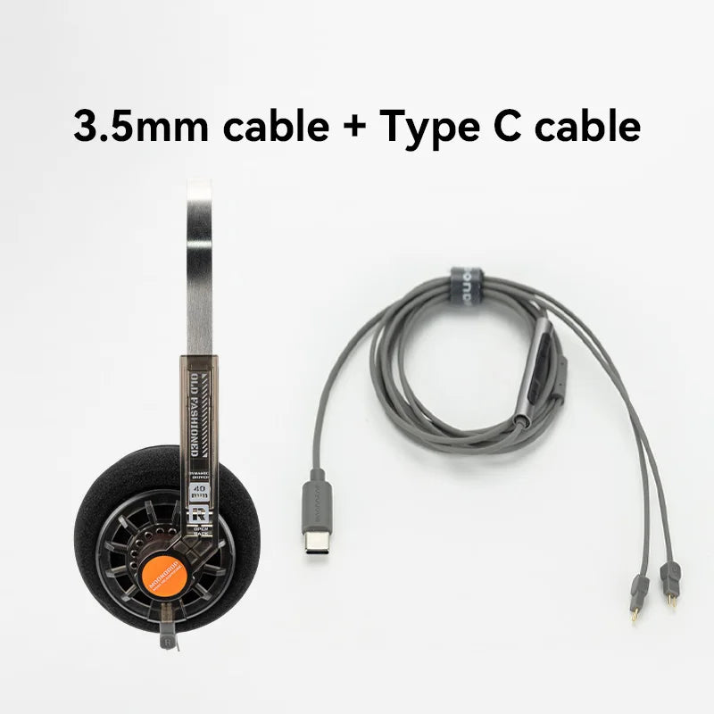 MOONDROP OLD FASHIONED On-Ear Headphone 40mm large dynamic driver 0.78-2pin 3.5mm Plug