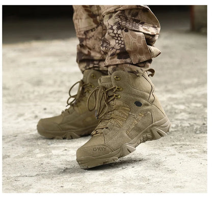Men Tactical Boots Desert Waterproof Work Safety Shoes Hiking Shoes Ankle Men Outdoor Boots